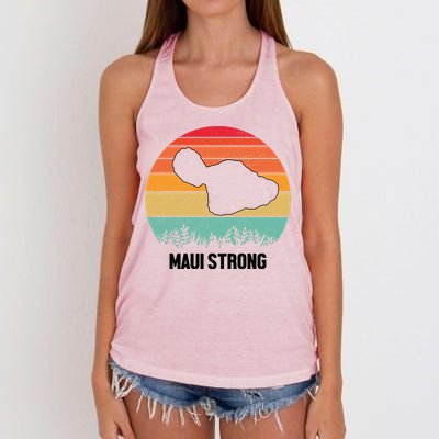 Maui Strong Hawaii Wildfire Sunset Women's Knotted Racerback Tank