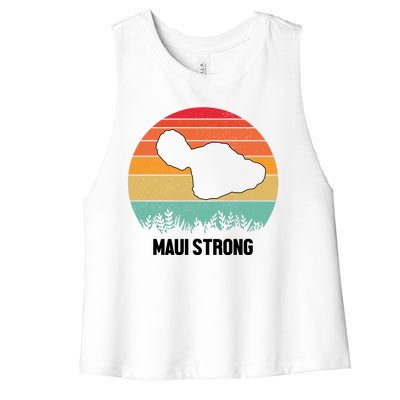 Maui Strong Hawaii Wildfire Sunset Women's Racerback Cropped Tank