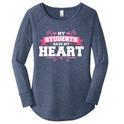 My Students Have My Heart Tearcher And Students Meaningful Gift Women's Perfect Tri Tunic Long Sleeve Shirt