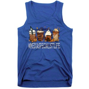 Media Specialist Horror Fall Coffee Halloween Pumpkin Autumn Gift Tank Top