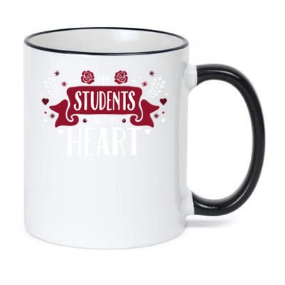 My Students Have My Heart Tearcher And Students Gift 11oz Black Color Changing Mug