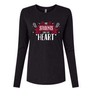 My Students Have My Heart Tearcher And Students Gift Womens Cotton Relaxed Long Sleeve T-Shirt