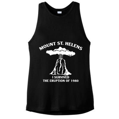 Mount St Helens I Survived The Eruption Of 1980 Ladies PosiCharge Tri-Blend Wicking Tank