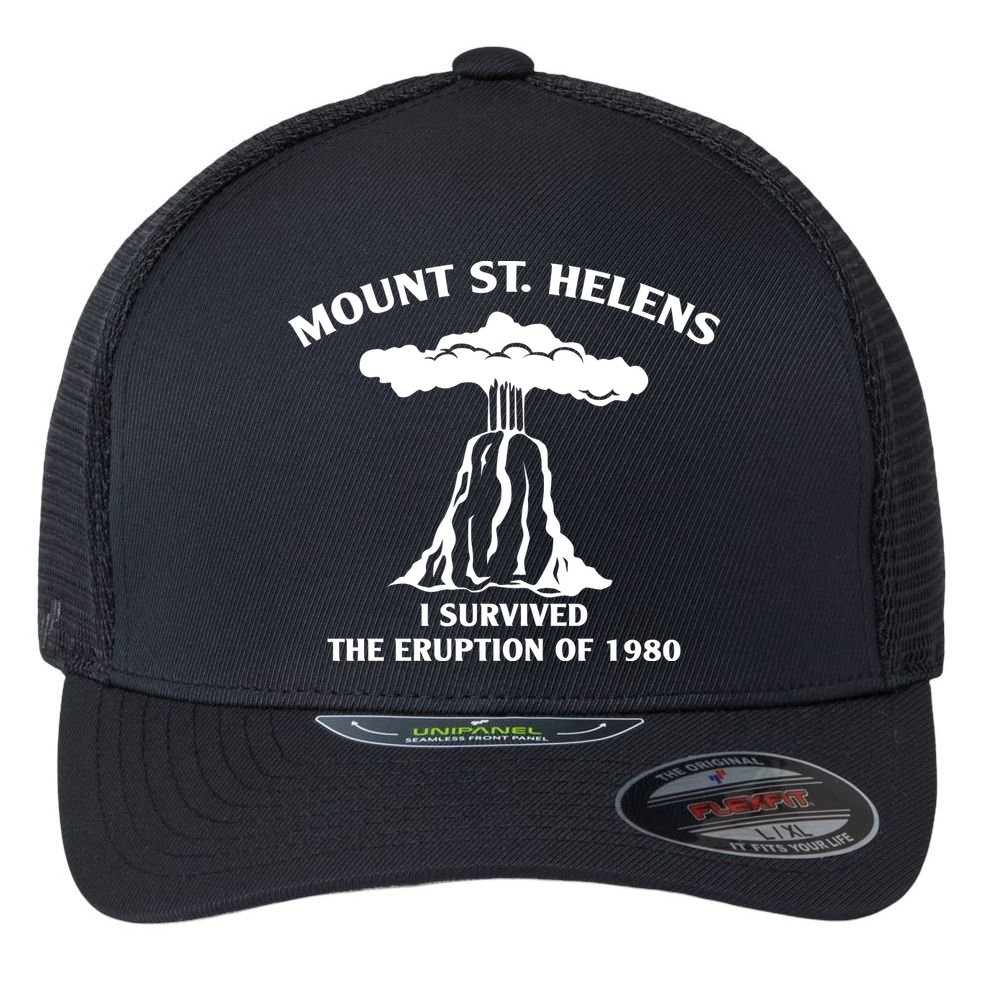 Mount St Helens I Survived The Eruption Of 1980 Flexfit Unipanel Trucker Cap