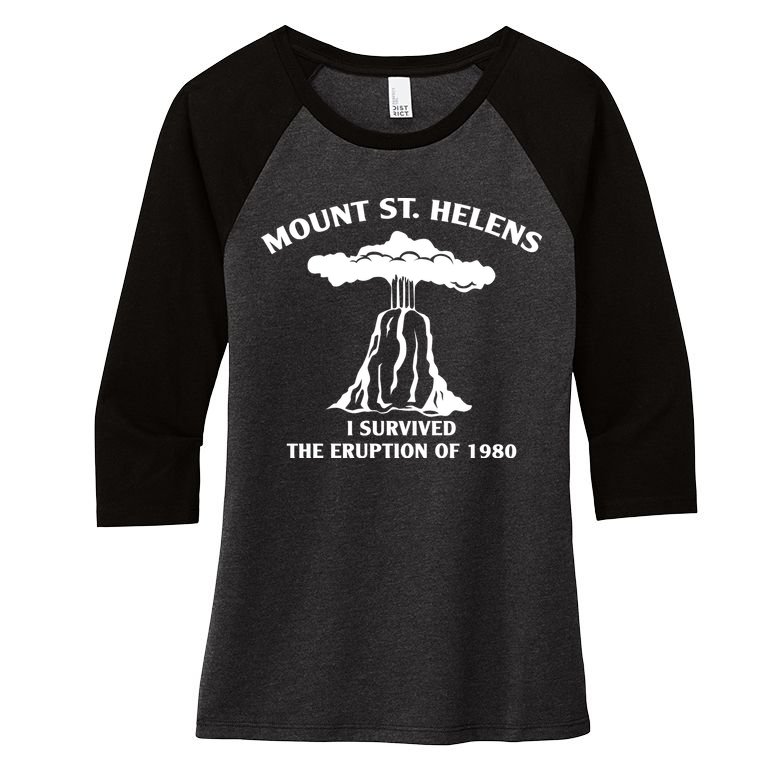 Mount St Helens I Survived The Eruption Of 1980 Women's Tri-Blend 3/4-Sleeve Raglan Shirt