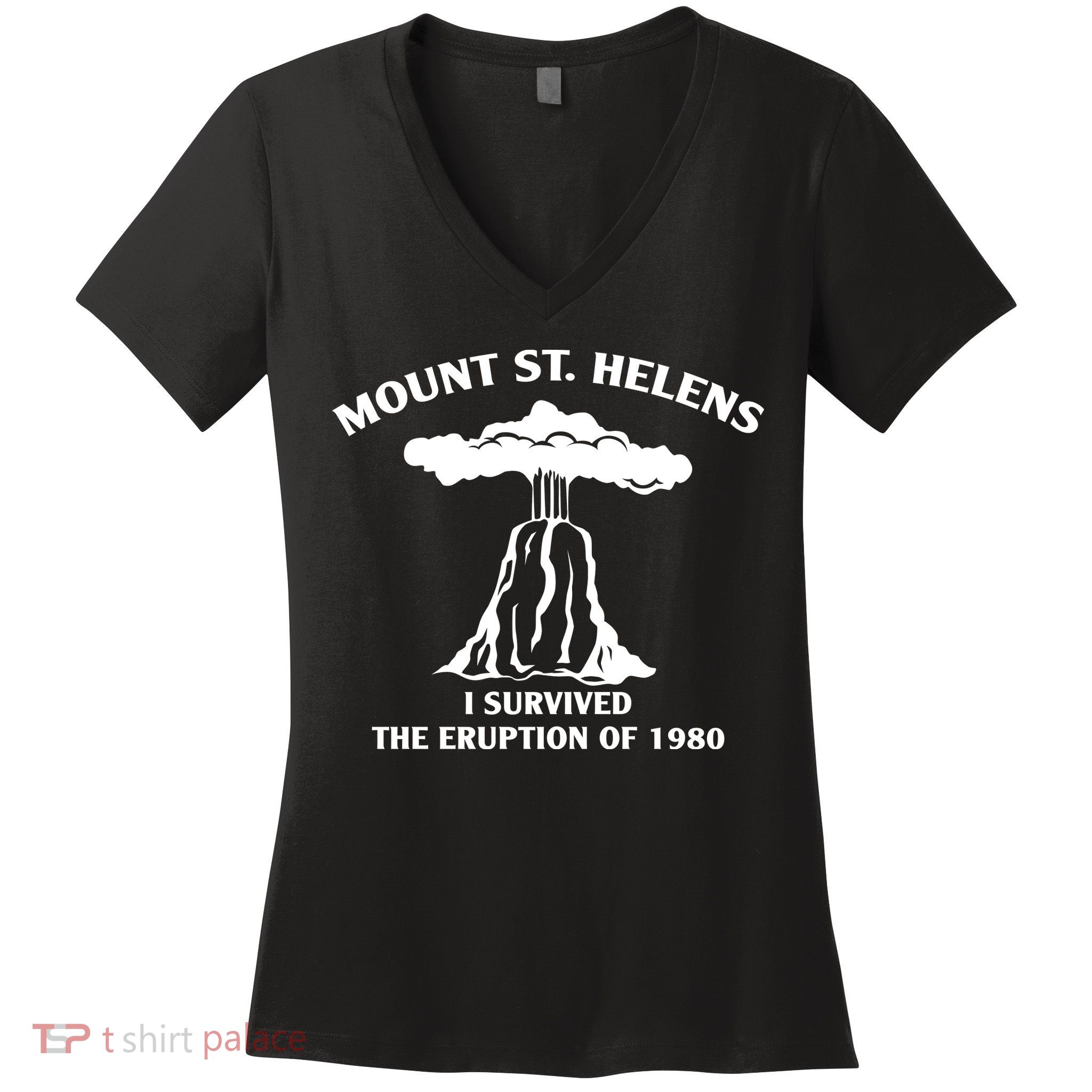 Mount St Helens I Survived The Eruption Of 1980 Women's V-Neck T-Shirt