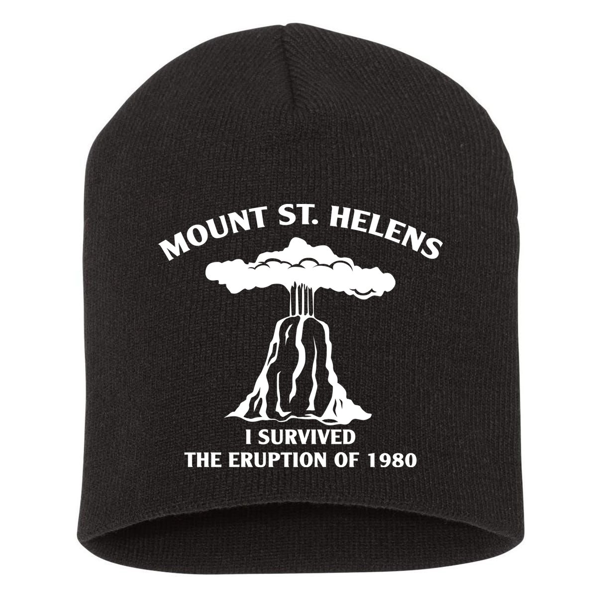 Mount St Helens I Survived The Eruption Of 1980 Short Acrylic Beanie