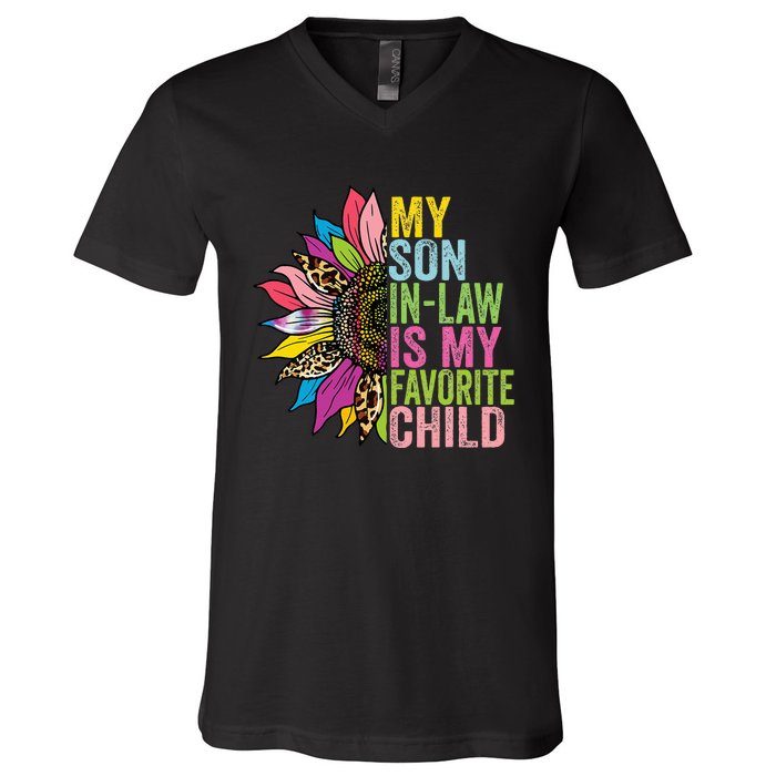 My Son In Law Is My Favorite Child Sunflower V-Neck T-Shirt