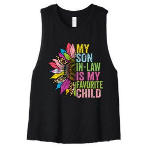 My Son In Law Is My Favorite Child Sunflower Women's Racerback Cropped Tank