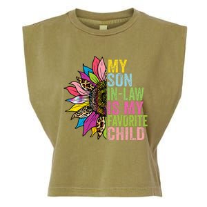 My Son In Law Is My Favorite Child Sunflower Garment-Dyed Women's Muscle Tee