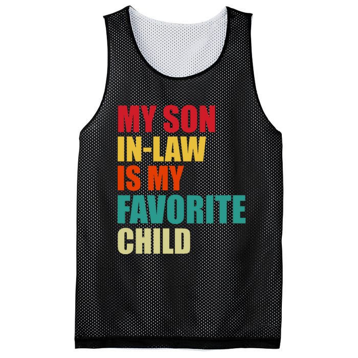 My Son In Law Is My Favorite Child Family Matching Dad Mom Mesh Reversible Basketball Jersey Tank