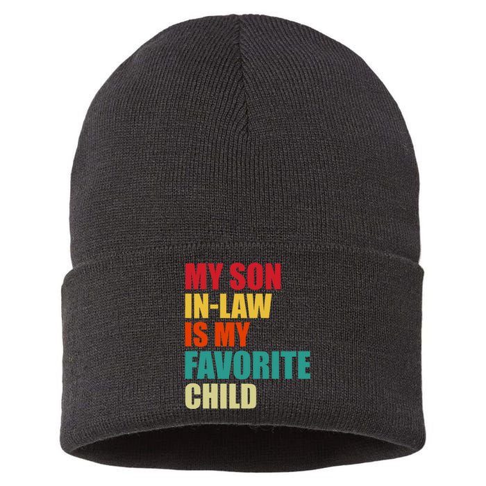 My Son In Law Is My Favorite Child Family Matching Dad Mom Sustainable Knit Beanie