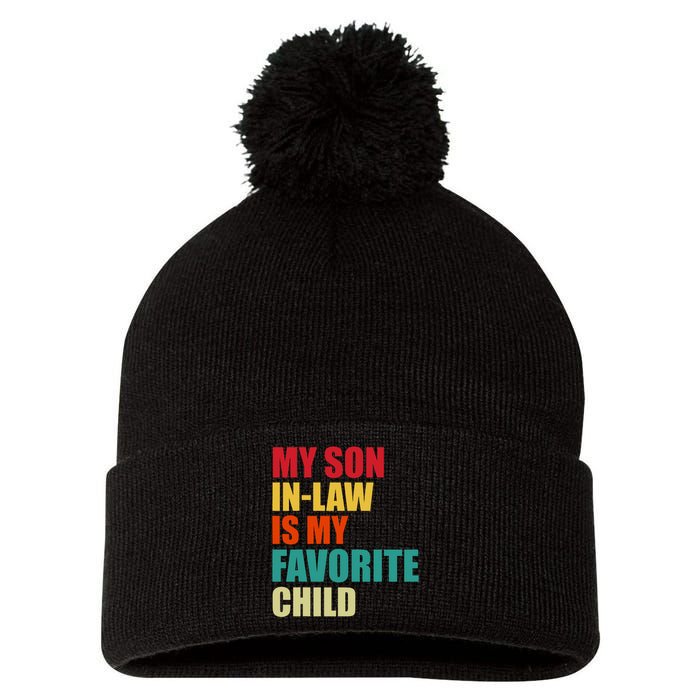 My Son In Law Is My Favorite Child Family Matching Dad Mom Pom Pom 12in Knit Beanie