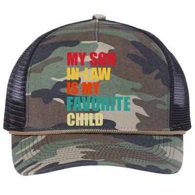 My Son In Law Is My Favorite Child Family Matching Dad Mom Retro Rope Trucker Hat Cap