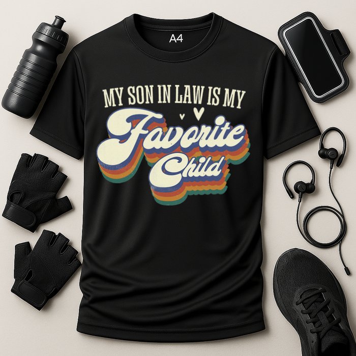 My Son In Law Is My Favorite Child Mother In Law Gifts Retro Cooling Performance Crew T-Shirt
