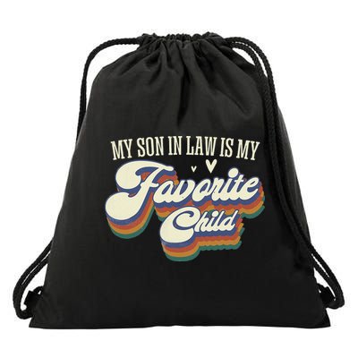 My Son In Law Is My Favorite Child Mother In Law Gifts Retro Drawstring Bag