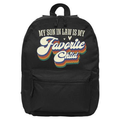 My Son In Law Is My Favorite Child Mother In Law Gifts Retro 16 in Basic Backpack