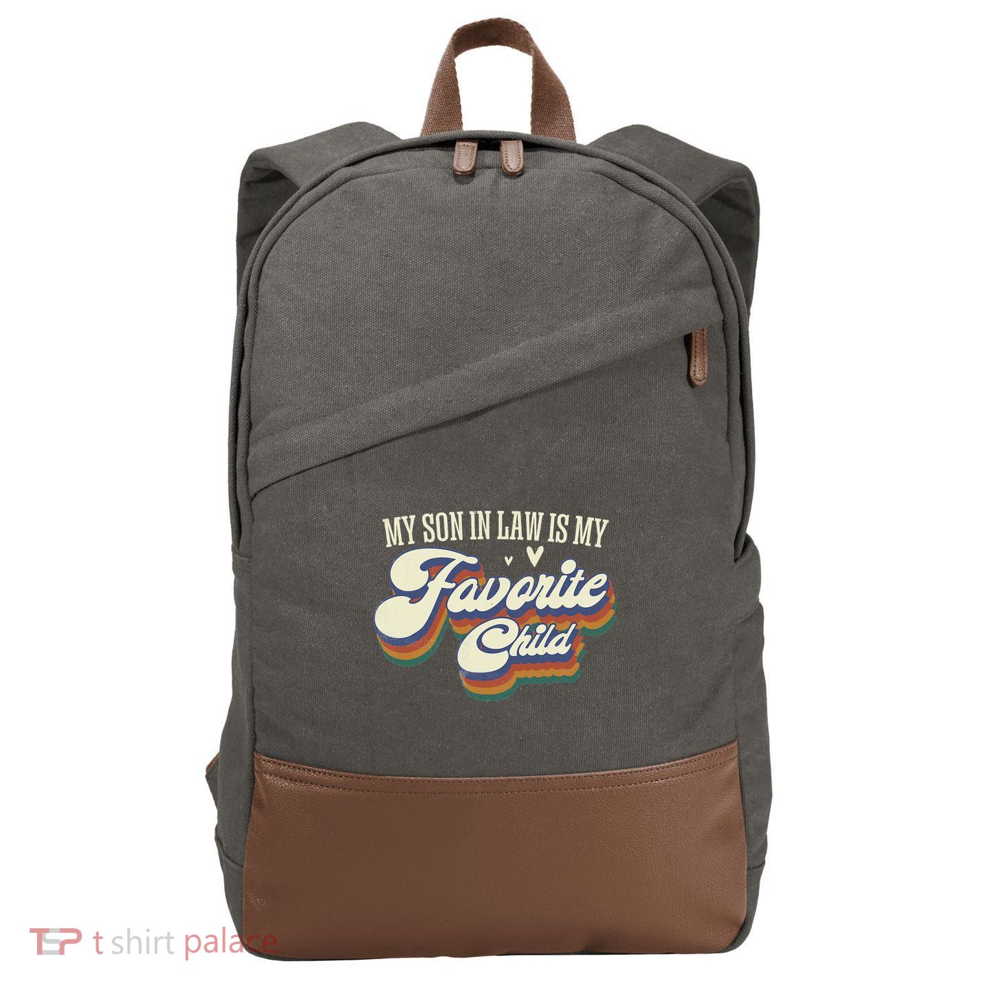 My Son In Law Is My Favorite Child Mother In Law Gifts Retro Cotton Canvas Backpack