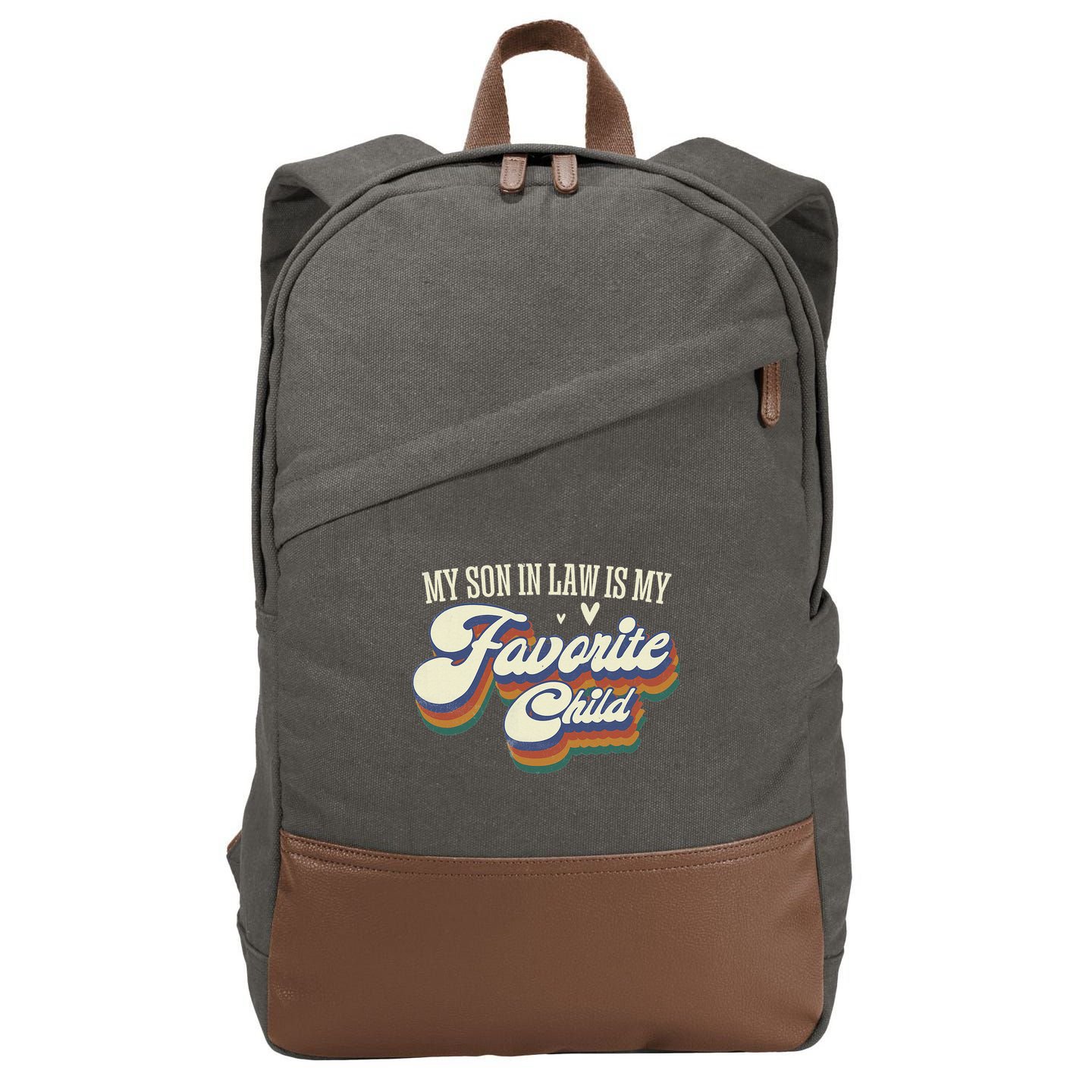 My Son In Law Is My Favorite Child Mother In Law Gifts Retro Cotton Canvas Backpack