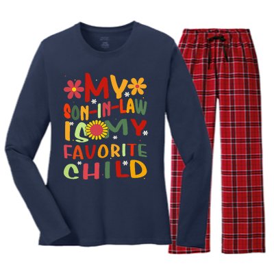 My Son In Law Is My Favorite Child Funny Replaced Daughter Women's Long Sleeve Flannel Pajama Set 