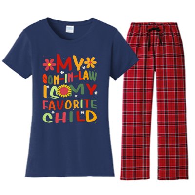 My Son In Law Is My Favorite Child Funny Replaced Daughter Women's Flannel Pajama Set