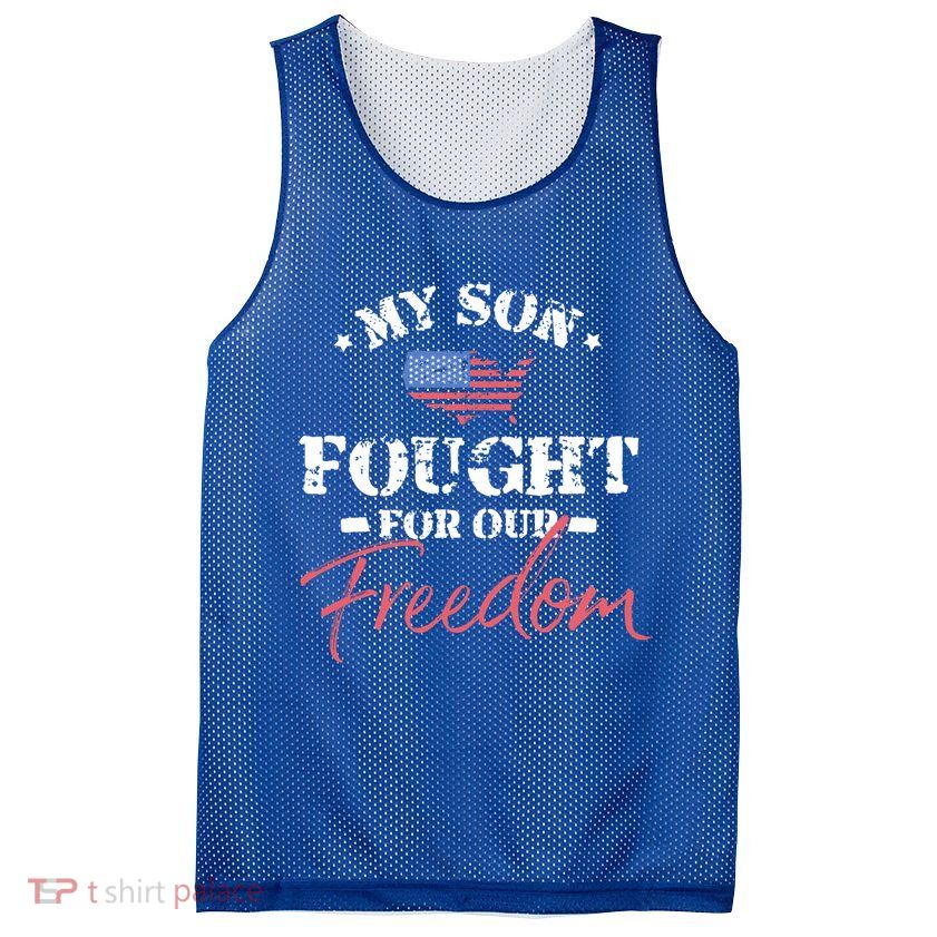 My Son Is A Veteran Gift Mesh Reversible Basketball Jersey Tank