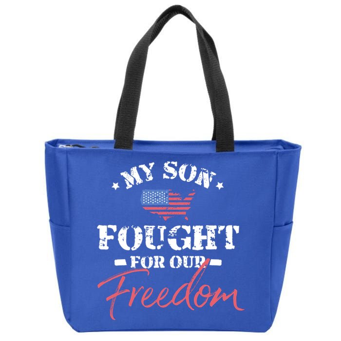 My Son Is A Veteran Gift Zip Tote Bag
