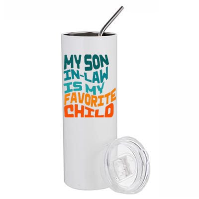 My Soninlaw Is My Favorite Child Funny Family Retro Stainless Steel Tumbler