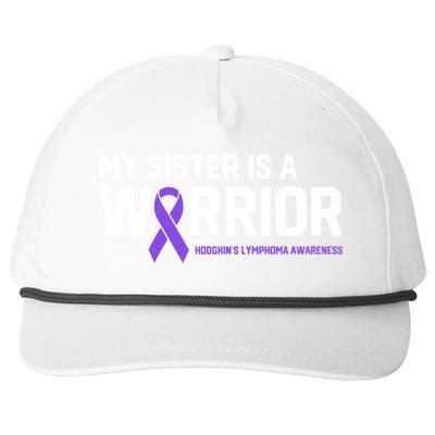 My Sister Is A Warrior Hodgkin's Lymphoma Cancer Awareness Gift Snapback Five-Panel Rope Hat