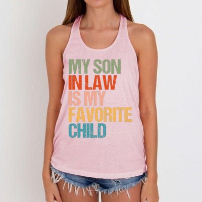 My Son In Law Is My Favorite Child Funny Replaced Daughter Women's Knotted Racerback Tank