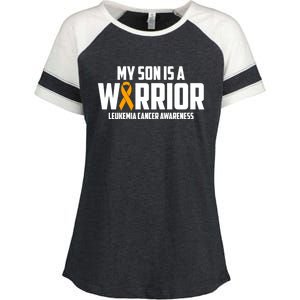 My Son Is A Warrior Leukemia Cancer Blood Awareness Month Gift Enza Ladies Jersey Colorblock Tee