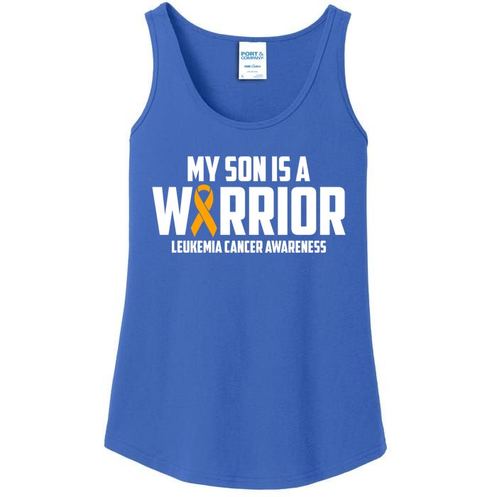 My Son Is A Warrior Leukemia Cancer Blood Awareness Month Gift Ladies Essential Tank