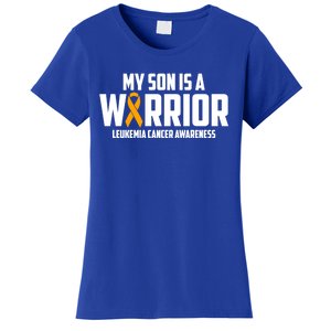 My Son Is A Warrior Leukemia Cancer Blood Awareness Month Gift Women's T-Shirt