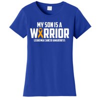 My Son Is A Warrior Leukemia Cancer Blood Awareness Month Gift Women's T-Shirt