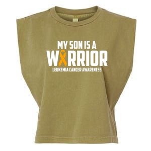 My Son Is A Warrior Leukemia Cancer Blood Awareness Month Gift Garment-Dyed Women's Muscle Tee