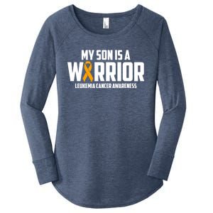 My Son Is A Warrior Leukemia Cancer Blood Awareness Month Gift Women's Perfect Tri Tunic Long Sleeve Shirt