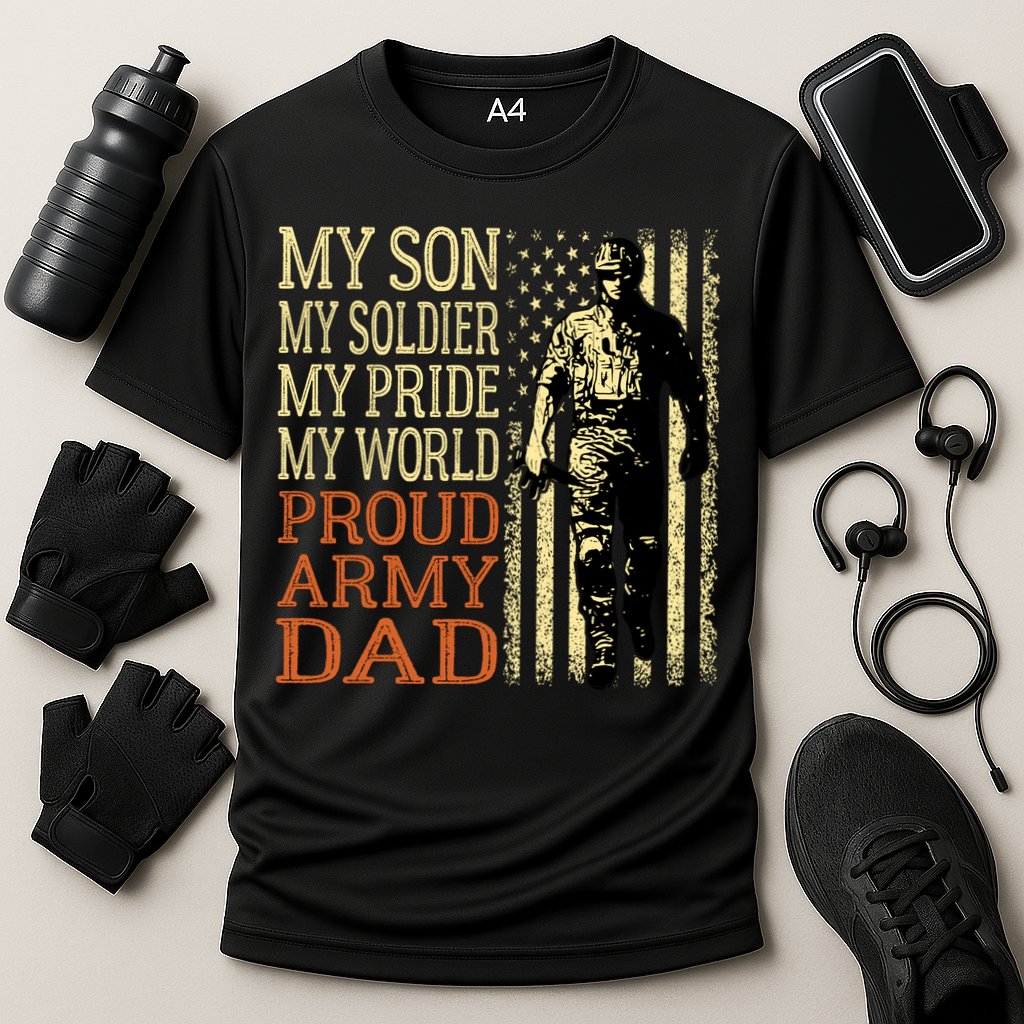 My Son Is A Soldier Hero Proud Army Dad Us Military Father Great Gift Cooling Performance Crew T-Shirt