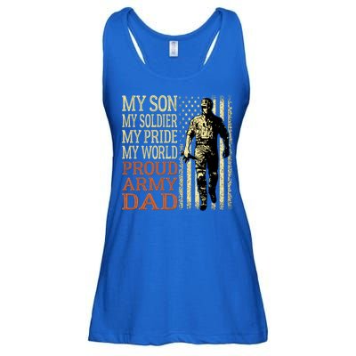 My Son Is A Soldier Hero Proud Army Dad Us Military Father Great Gift Ladies Essential Flowy Tank