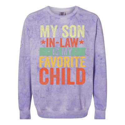 My Son In Law Is My Favorite Child Funny Retro Vintage Colorblast Crewneck Sweatshirt