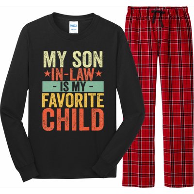 My Son In Law Is My Favorite Child Funny Retro Vintage Long Sleeve Pajama Set