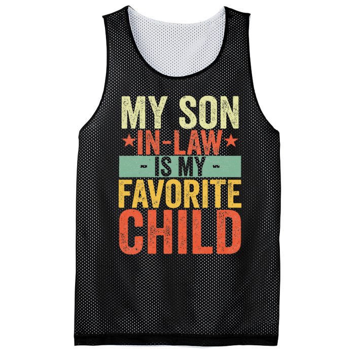 My Son In Law Is My Favorite Child Funny Retro Vintage Mesh Reversible Basketball Jersey Tank