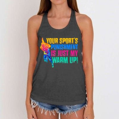 My Sport Is Your Sports Punishment Women's Knotted Racerback Tank