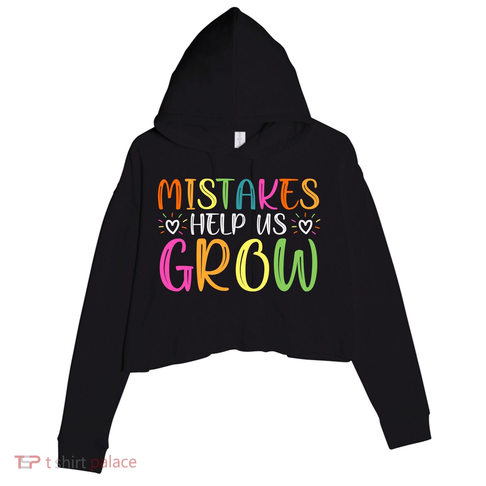 Motivational Slogan Inspirational Math Teacher Colorful Typography Crop Fleece Hoodie