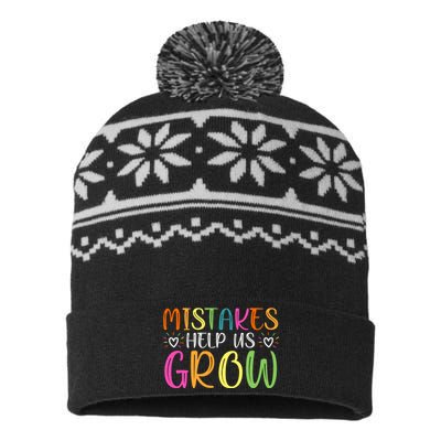 Motivational Slogan Inspirational Math Teacher Colorful Typography USA-Made Snowflake Beanie