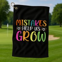 Motivational Slogan Inspirational Math Teacher Colorful Typography Golf Towel