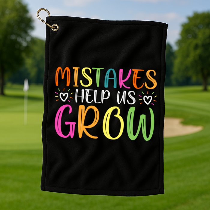 Motivational Slogan Inspirational Math Teacher Colorful Typography Golf Towel