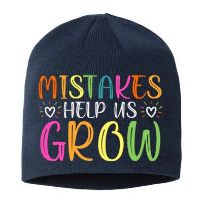 Motivational Slogan Inspirational Math Teacher Colorful Typography Sustainable Beanie