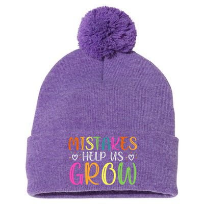 Motivational Slogan Inspirational Math Teacher Colorful Typography Pom Pom 12in Knit Beanie