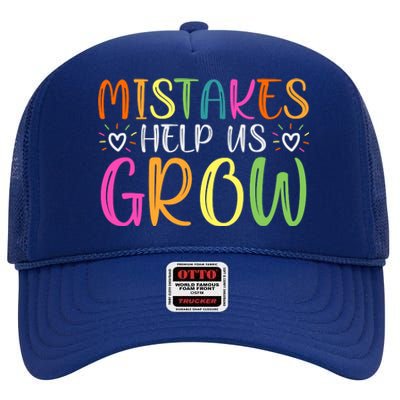 Motivational Slogan Inspirational Math Teacher Colorful Typography High Crown Mesh Back Trucker Hat