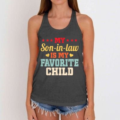 My Son In Law Is My Favorite Child Funny Family Matching Women's Knotted Racerback Tank